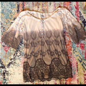 XCVI, M ombré lace mini dress with flair sleeves